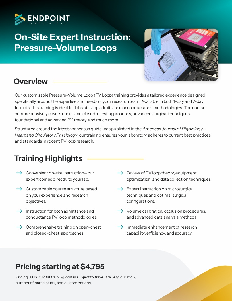 Flyer: Endpoint Preclinical On-site PV Loop Training